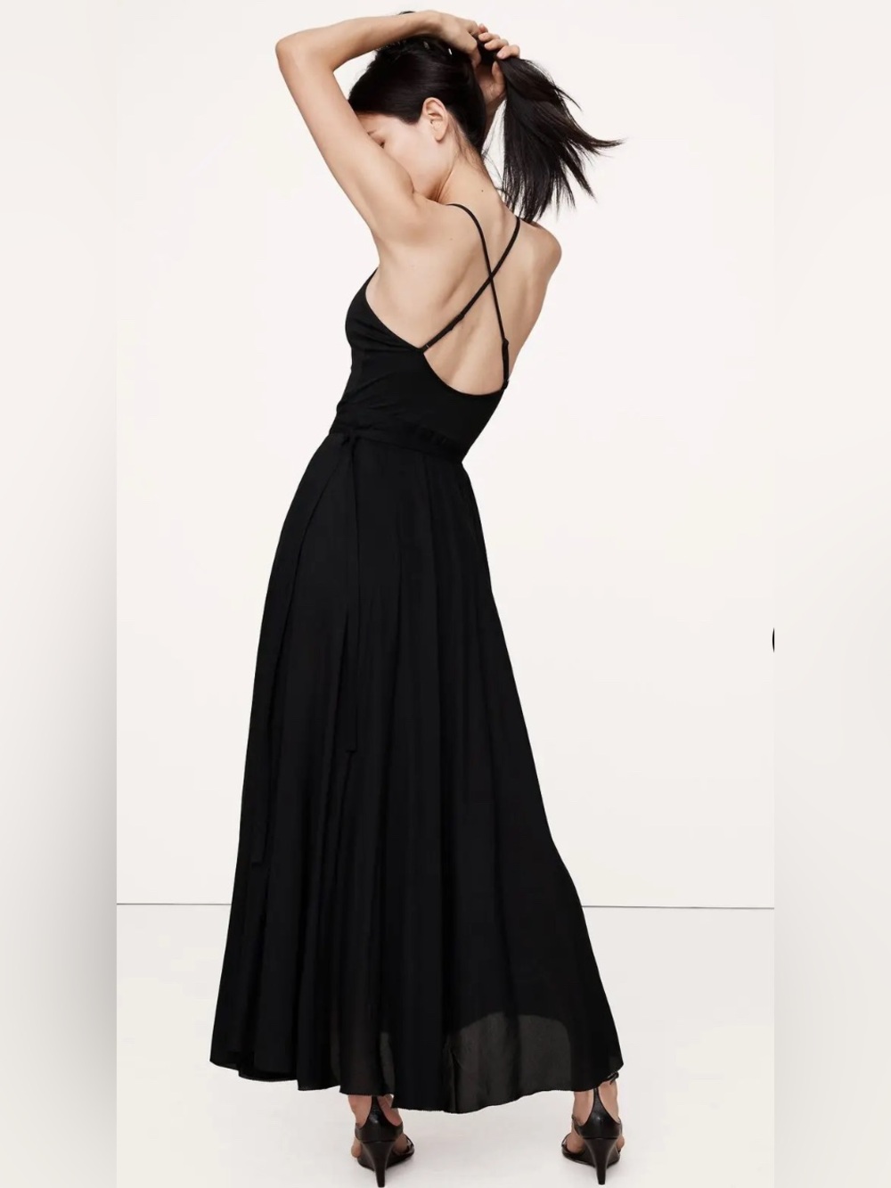 BANANA REPUBLIC CROSS-BACK JERSEY MAXI DRESS